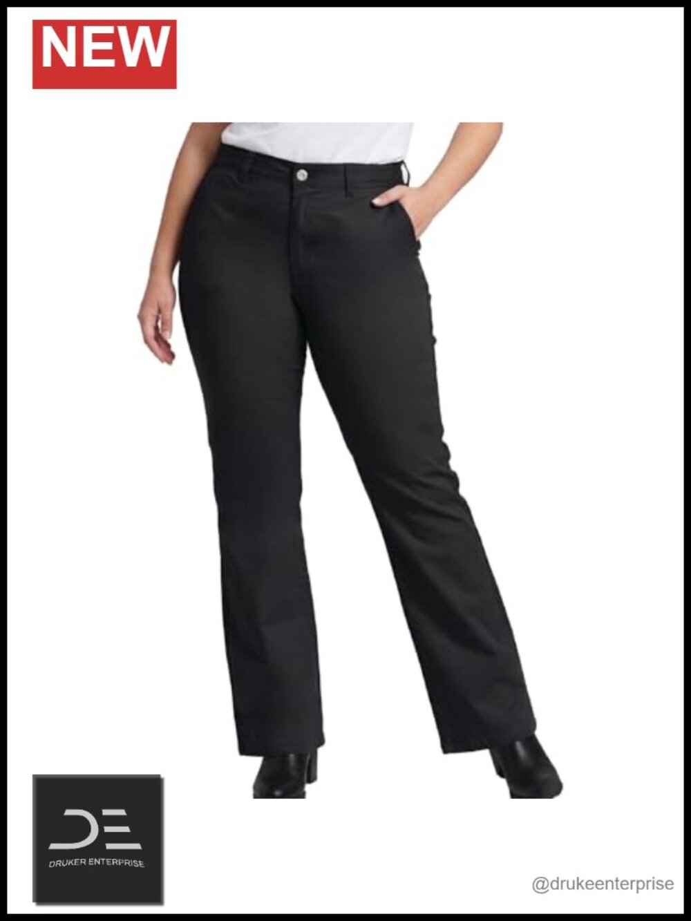 Womens Plus Size Mid Rise Slim Fit Bootcut Work Pants Stretch Twill Anti-Gap
